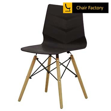 Preston Black Cafe Chair With Wooden Legs